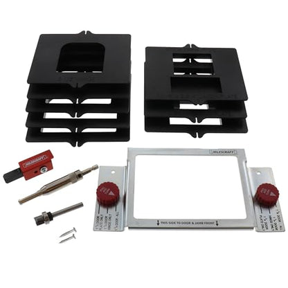 Milescraft 1220 Hinge Mate 350 –Complete Hinge Installation Kit-Rout Mortises on Doors, Jambs, Latches & Strike Plates -Includes All Hardware for 1-3/8in & 1-3/4in Doors & 2-1/2 in to 4.5in Hinges