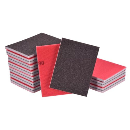 20Pcs 180Grit Sanding Sponges, 4x2.8In Hook & Loop Black - size: 180 Grit