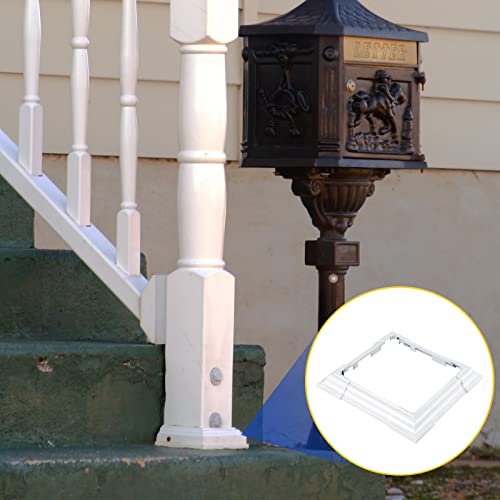 Juexica 6 x 6 Inches Vinyl Post Sleeve, Adjustable Skirt, White, 4 Pack - color: White