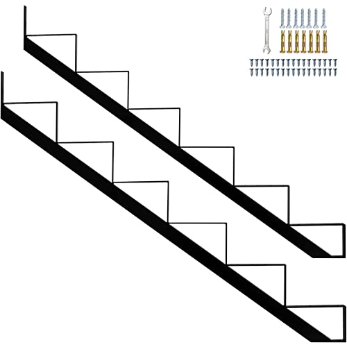 Steel Stair Riser 6 Step, 49.6" H Metal Stair Stringers for Deck - size: 6 Step