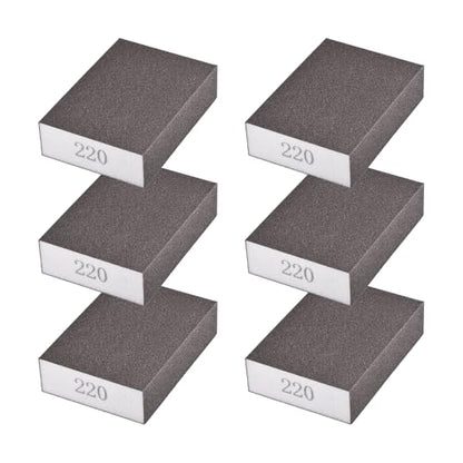 6Pcs 220 Grit Sanding Sponges, Wet Dry Sanding Blocks - size: 220Grit