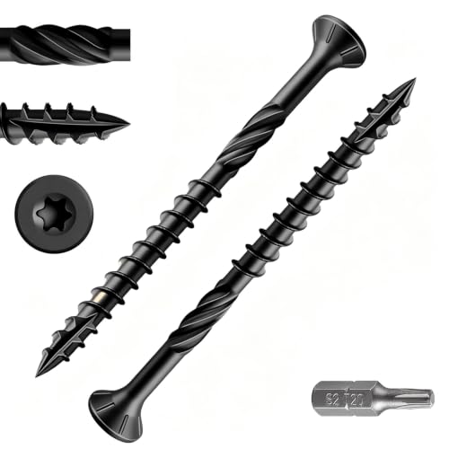 Wensilon #14 * 3" Black Deck Screws 728pcs 15lbs 6.3x75mm - color: Black, size: #14*3"