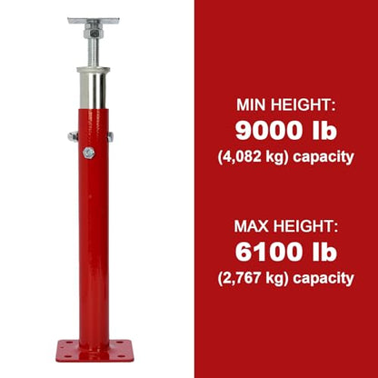 2 PCS Adjustable House Jacks Post for Leveling, 19"-36"(1'7"-3'), Red - color: Red