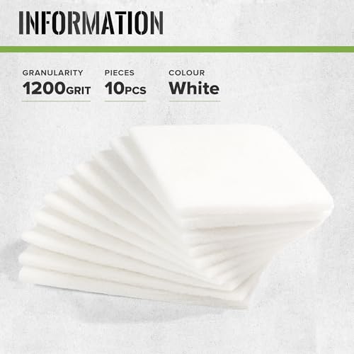 10PCS 6” x 9” White 1200 Grit Light Duty General Purpose Scuff Pads - color: 1200grit-White