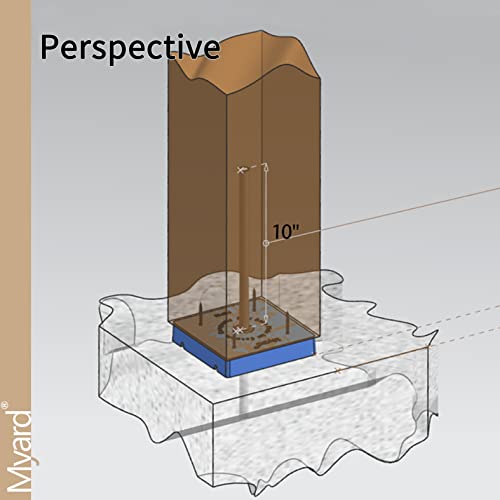 Myard Post Base Plate for 6x6 Inches Wood Post - size: 6" x 6"