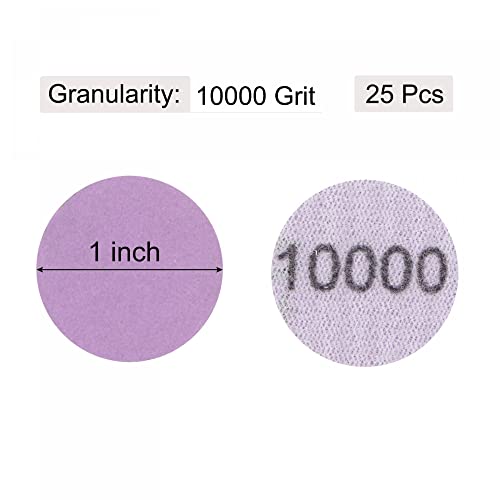 uxcell 25Pcs 1-Inch Purple Sanding Discs 10000 Grits Hook and Loop Professional Aluminum Oxide Sand Paper Mini Size for Wood Metal Paint Finishing - style: 10000 Grit