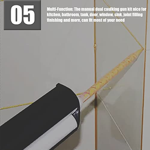 Dual Epoxy Gun, 200 mL/6.76 fl oz Double Cartridge Caulking Gun - size: 200mL