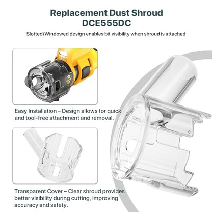 Replacement Dust Shroud for DCE555DC Drywall Cut-Out Tool – Heavy-Duty Dust Cover for Cleaner, Safer Cutting