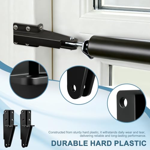 2 Pack Screen Door Closer Bracket, Replacement Post Jamb Bracket with Screws, Compatible with V1709 & V1346 for Lanai Screen Door Closers (Black)