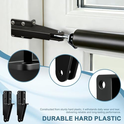 2 Pack Screen Door Closer Bracket, Replacement Post Jamb Bracket with Screws, Compatible with V1709 & V1346 for Lanai Screen Door Closers (Black)