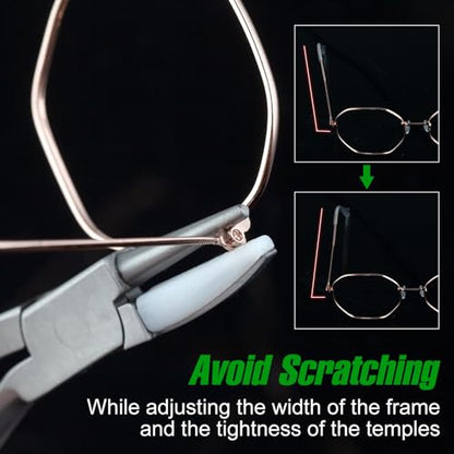 8 Pairs Replacement Nylon Jaws for Flat Nose & Half Round Eyeglasses Frame Pliers, Nylon Tip Replacement Jaws, Smooth Tip Inserts for Eyeglasses Repair Arm Forming - size: 16 piece