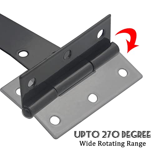 6Pack 5Inch Black T-Strap Heavy Duty Barn Gate Hinges for Shed Doors, Barn Doors, Vents, etc. - size: 5 Inch