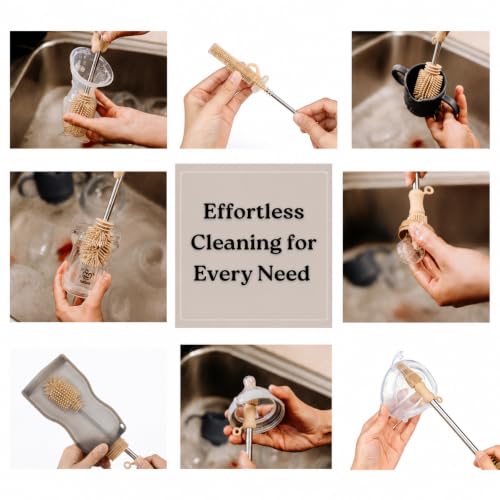 Haakaa Food-Grade Silicone Double-Ended Cleaning Brush (Brush-Champagne) - color: Brush-champagne