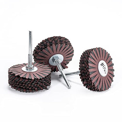 7-Pack Abrasive Cloth Flap Wheel - 1/4 Inch Shank for Woodworking Root Carving Furniture Polishing,Mop Sander Sanding80, 120, 150, 180, 240, 320, 400 Grit,Sanding Mops Woodworking - style: 7pcs