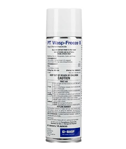 BASF PT Wasp-Freeze Insecticide for Wasp, Hornet, Yellowjacket & Spider Killer, Quick Knockdown Spray, Indoor or Outdoor Use, 14 oz, Case of 12 - size: 14 Ounce (Pack of 12)