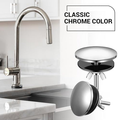 LEIFIDE 2 Pcs Kitchen Sink Faucet Hole Cover, Polished Chrome - color: Polished Chrome