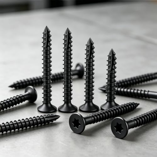 Wensilon #4 * 3/4" Black Deck Screws 1138pcs 2 lbs 3x19mm - color: Black, size: #4*3/4"