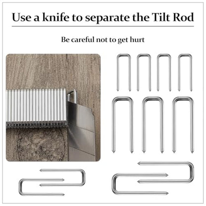Jetec 40 Pcs Louvers Staples Plantation Shutter,0.6 X 0.19, 0.75 X 0.19 - size: 0.6 x 0.19", 0.75 x 0.19"