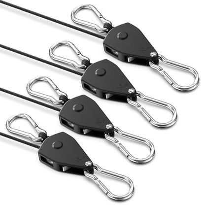 Retractable Heavy Duty Ratchet Tie Down Straps 1/8" 4 Pack, 8ft Tie-Down - size: 1/8" 4-Pack