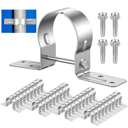 36 Pack 2-3/8 Inch Galvanized Pipe Brackets with Screws