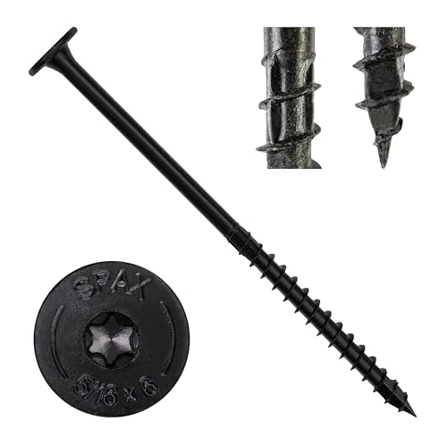 SPAX 5/16" x 6" Powerlags XF Exterior Pancake Head Structural Wood Lag Screws (150 pcs) T40 T-Star HCR Heavy Duty Timber Landscape Deck Structures High Corrosion Resistant - size: 5/16" x 6"
