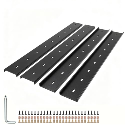 C Channel Steel Support Metal Support Bracing Hidden C Bracket for Table Top Live Edge Slab Woodworking, Black Coat Finish, 6 Holes (4 Pack 1, 20 Inch) - size: 20 Inch, style: 4 PACK 1