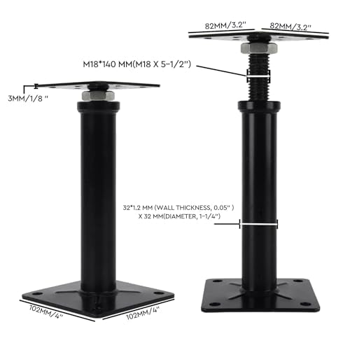 Adjustable House Floor Jacks for Leveling, Floor Support Stands Post Pole, Total 6173 lb Max Height Capacity, 7-3/4 in -12 in Height Range(4 Pack)