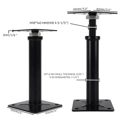 Adjustable House Floor Jacks for Leveling, Floor Support Stands Post Pole, Total 6173 lb Max Height Capacity, 7-3/4 in -12 in Height Range(4 Pack)