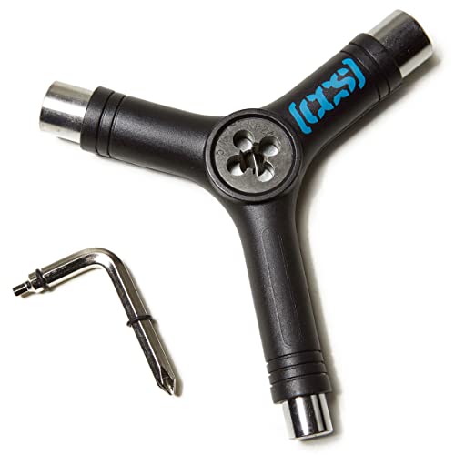 [CCS] Skateboard Tool - All in One T Tool, Metal T Tool W/Grip File, or Y Tool W/Rethreader - color: Black Rethreader