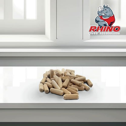 5/16" x 1" - 100 Pack Wooden Dowel Pins - Kiln Dried, Fluted, and Beveled (5/16" x 1", 100pk) - size: 5/16" x 1"