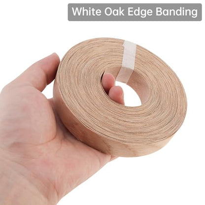 3/4 inch X 50 ft Wood Veneer Edge Banding White Oak Pre-glued Real Wood Veneer Edging Iron-on for Cabinet Repair Furniture Restoration - size: 3/4 inch * 50 ft (1.9 cm * 15M)