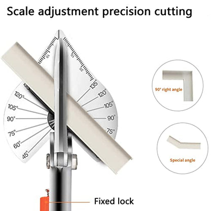 Trim Miter Shears – 45°-135° Adjustable Cutter for Wood Molding, Quarter Round, Shoe Trim, PVC, Rubber, Craft Sticks, Decorative Edges