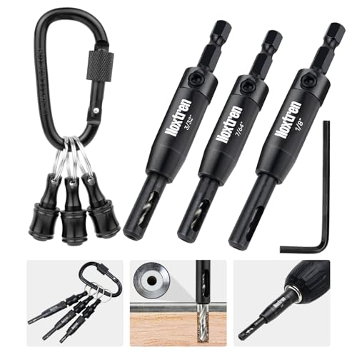 6-Piece Self Centering Hinge Drill Bit Set with Bit Holders