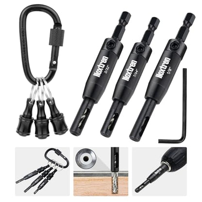 6-Piece Self Centering Hinge Drill Bit Set with Bit Holders