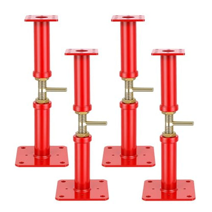 Adjustable House Jack 4 Pack, 12–22 Inch Floor Support Posts, Screw Jack for Leveling Floors, Crawlspace, Deck & Beam Support, Heavy Duty Steel