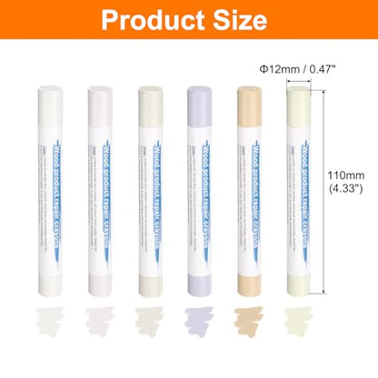 HARFINGTON Wood Filler Sticks 6 Colors Wooden Wax Touch Up Furniture Repair Crayons for Times Fabric, Wood, Titanium White, Light Taupe, White, Milk White - color: Creamy White Series