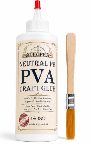 ALECPEA PVA Glue 4 oz for Crafts and Paper Projects