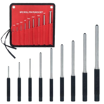 9pcs Roll Pin Punch Set for Gunsmithing, Watch Repair & DIY - size: 9 pieces SAE Roll Pin Punch Set