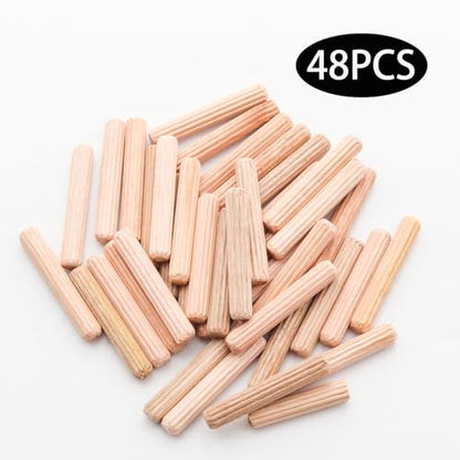 48Pcs 5mm x 30mm / 1/5 Inch x 1.18 Inch Wooden Dowel Pin - size: 5 x 30mm