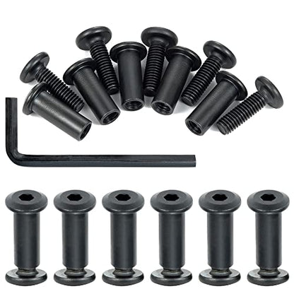 40 Sets Black Furniture Connector Bolts M6x20mm Binding Screws for Wood - color: M6x20mm-Black-D