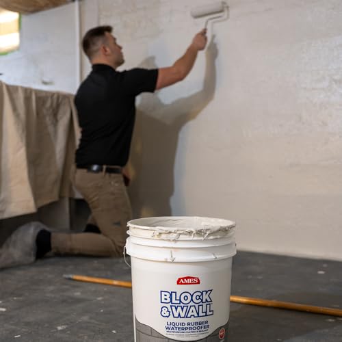 Ames Block & Wall™ Liquid Rubber Waterproofer,5 Gal, White - size: 5 Gallons