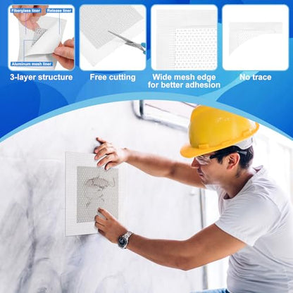 Drywall Repair Kit, Drywall Patch Repair Kit with 8.8OZ White Wall Repair Putty, Scraper Sandpapers Gloves for Heavy Duty Plaster Wall Repair, Easy to Fill Holes in Home Wall & Quick Repair Crack - color: 8.8OZ White Wall Repair Putty Patch Kit