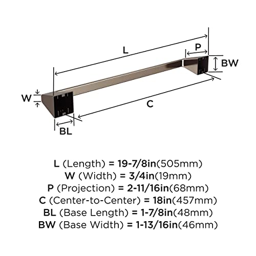 Amerock Blackrock 18" Brushed Nickel Towel Bar
