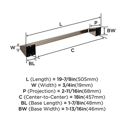 Amerock Blackrock 18" Brushed Nickel Towel Bar