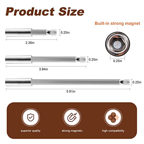 6Pcs Drill Bit Magnetic Bit Holder Extension Set with Degree Pivot Driver