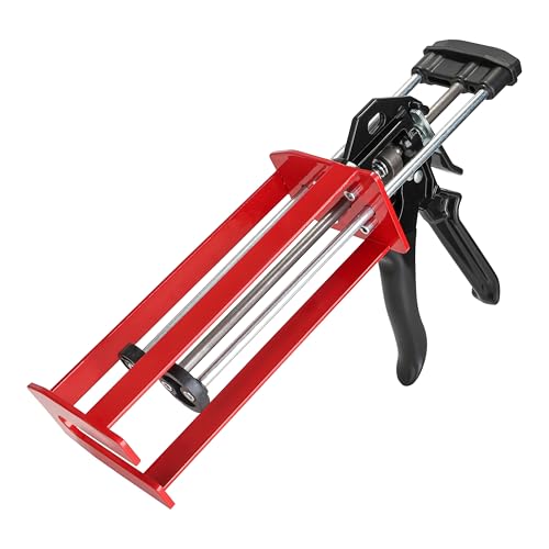 Epoxy Gun Dual Component 400ml – Manual 1:1 & 2:1 Ratio Adhesive Applicator for Epoxy, Urethane, Acrylic,High-Thrust 2-Part Adhesive Gun for Panel Bonding, Structural & Plastic Repair,Red - size: 400 ml (1:1, 2:1)