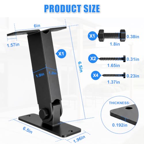 Heavy Duty Roof Riser Brackets, 180° Adjustable Patio Roof Riser, Black Metal Roof Riser Brackets for Patio Cover, Pergola, Gazebo, Wood Post (1 Pack) - color: Adjustable base, size: 1pcs