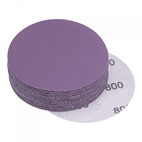 uxcell 20Pcs 3-Inch Purple Sanding Discs 800 Grits Hook and Loop Professional Aluminum Oxide Sand Paper Wet Dry Polish for Wood Metal Paint Finishing - style: 800 Grit