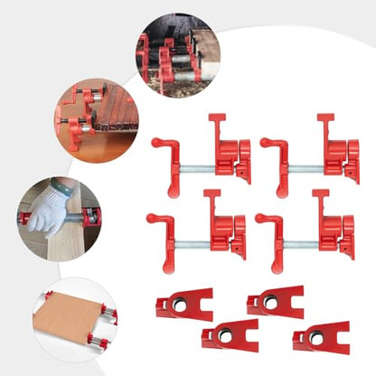 3/4" Wood Gluing Pipe Clamp Set, Pipe Clamps Set of 4, Wood Gluing Clamps, Cast Iron Bar Clamps,Bar Clamps, Pipe Clamp Set for Lumber Stores, Manufacturing Plants, Repair Shops