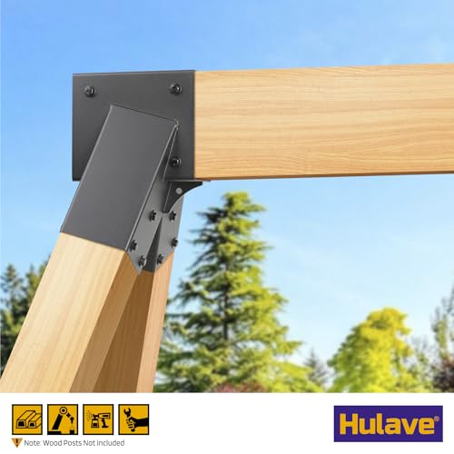 Hulave 2pcs A-Frame Swing Set Brackets, 201 Stainless Steel Swing Bracket Kit with Mounting Accessories(Black) - color: Black, size: 2 A-Frame Swing Set Brackets